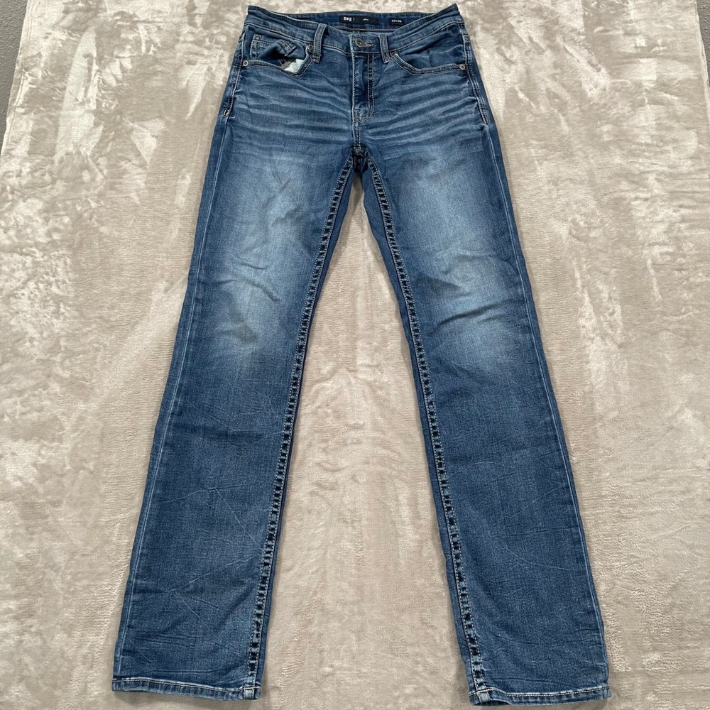 BKE Jake Jeans Mens 32x36 Blue Denim Straight Leg Stretch Western